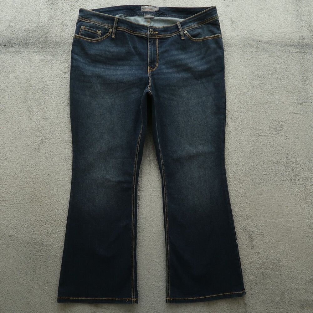 Torrid Jeans Women's Size 20 Short Blue Mid-Rise Luxe Slim Boot Denim 30" Inseam
